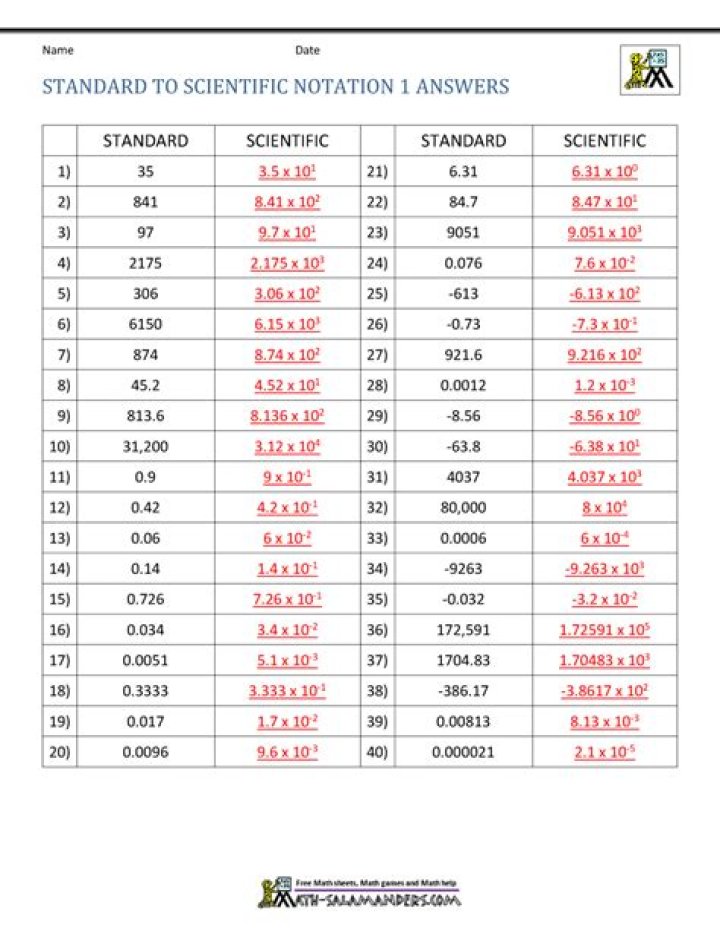 Scientific Notation 256