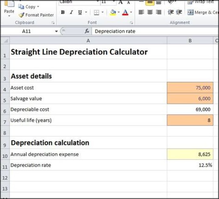 Straight Line Depreciation Calculator